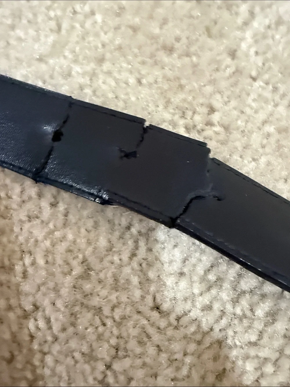 Express Black Leather Belt with Embossed Gold Buckle